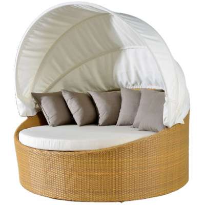 New arrival modernl beach all-weather wicker pyramid round daybed