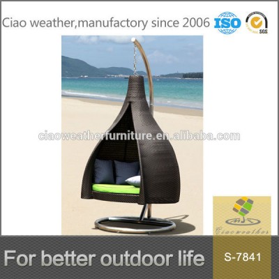 Luxury outdoor furniture double hanging swing chair seaside sunlunger