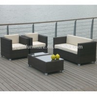 4 PCS Outdoor aluminum frame rattan wicker sofa table and chair sets/Leisure garden furniture set YPS041-8