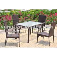 PE aluminum patio garden outdoor wicker dining set