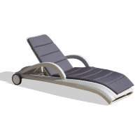 Swimming patio wicker sun bed outdoor bed leisure chaise rattan sun lounger