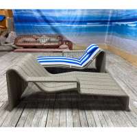 new products outdoor rattan sun lounge with soft cushion