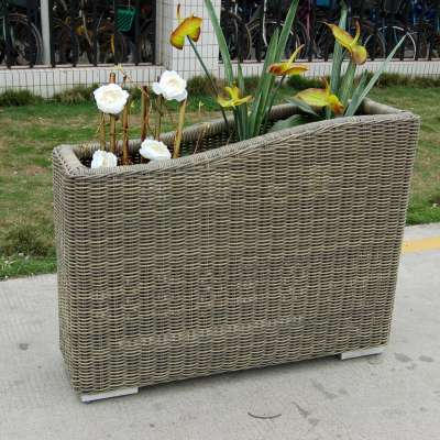 outdoor durable aluminum frame rattan big flower pot